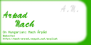 arpad mach business card