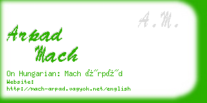 arpad mach business card